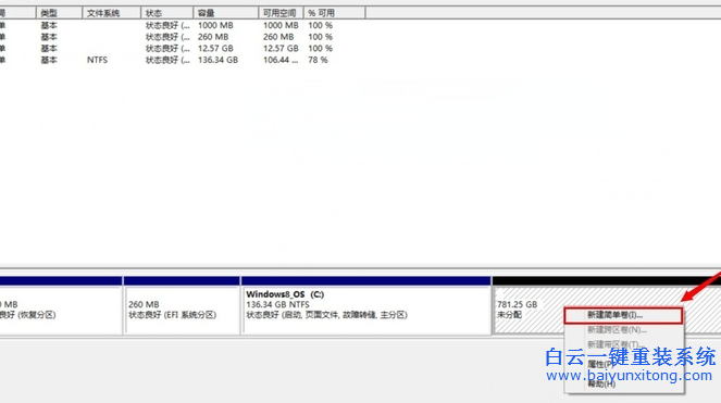 筆記本,自帶,win8,只,有一個,盤,怎么,分區(qū),步驟