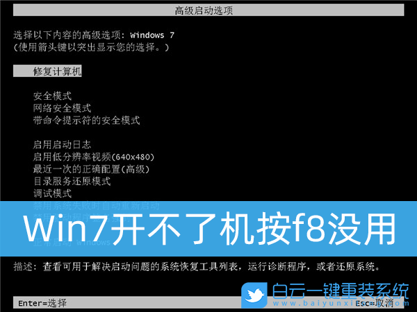 Win7,開不了機(jī),f8步驟