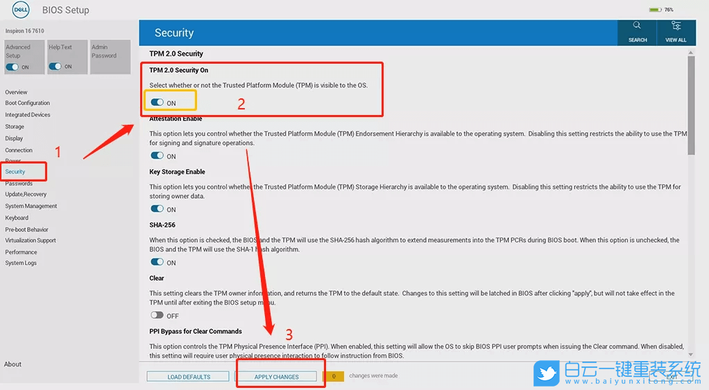 戴爾電腦,戴爾筆記本,TPM,win11,BIOS設置步驟